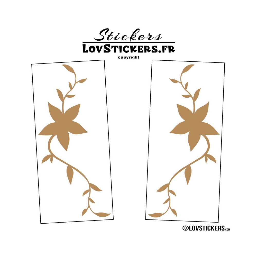 2 Stickers Florale - Deco auto voiture