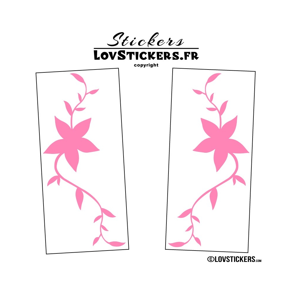 2 Stickers Florale - Deco auto voiture