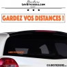 Sticker Prevention Voiture - GARDEZ VOS DISTANCES !