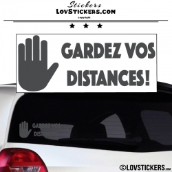 Sticker Prevention Voiture - GARDEZ VOS DISTANCES !