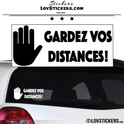 Sticker Prevention Voiture - GARDEZ VOS DISTANCES !