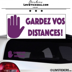 Sticker Prevention Voiture - GARDEZ VOS DISTANCES !