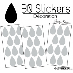 30 Gouttes d'eau Mixte Stickers - Autocollant