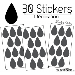 30 Gouttes d'eau Mixte Stickers - Autocollant