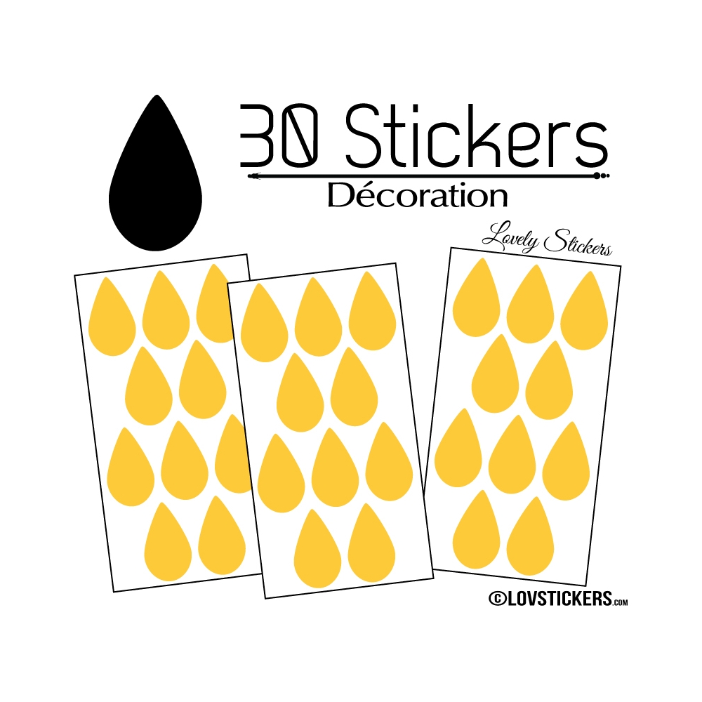 30 Gouttes d'eau Mixte Stickers - Autocollant