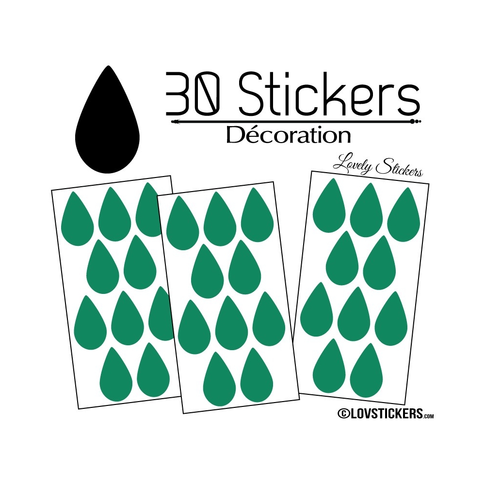 30 Gouttes d'eau Mixte Stickers - Autocollant