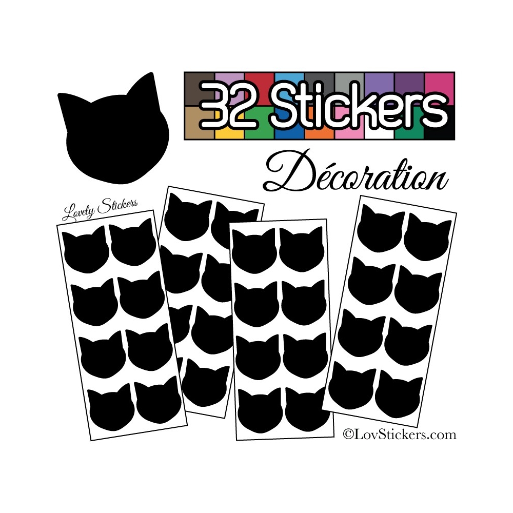 32 Chats 4 Cm Stickers Autocollant 6 99 32 Chats 4 Cm Stickers Autocollant 6 99