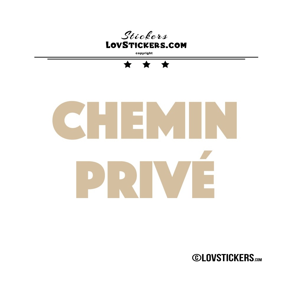 Sticker CHEMIN PRIVÉ - Lot de 2 - Lettrage à coller