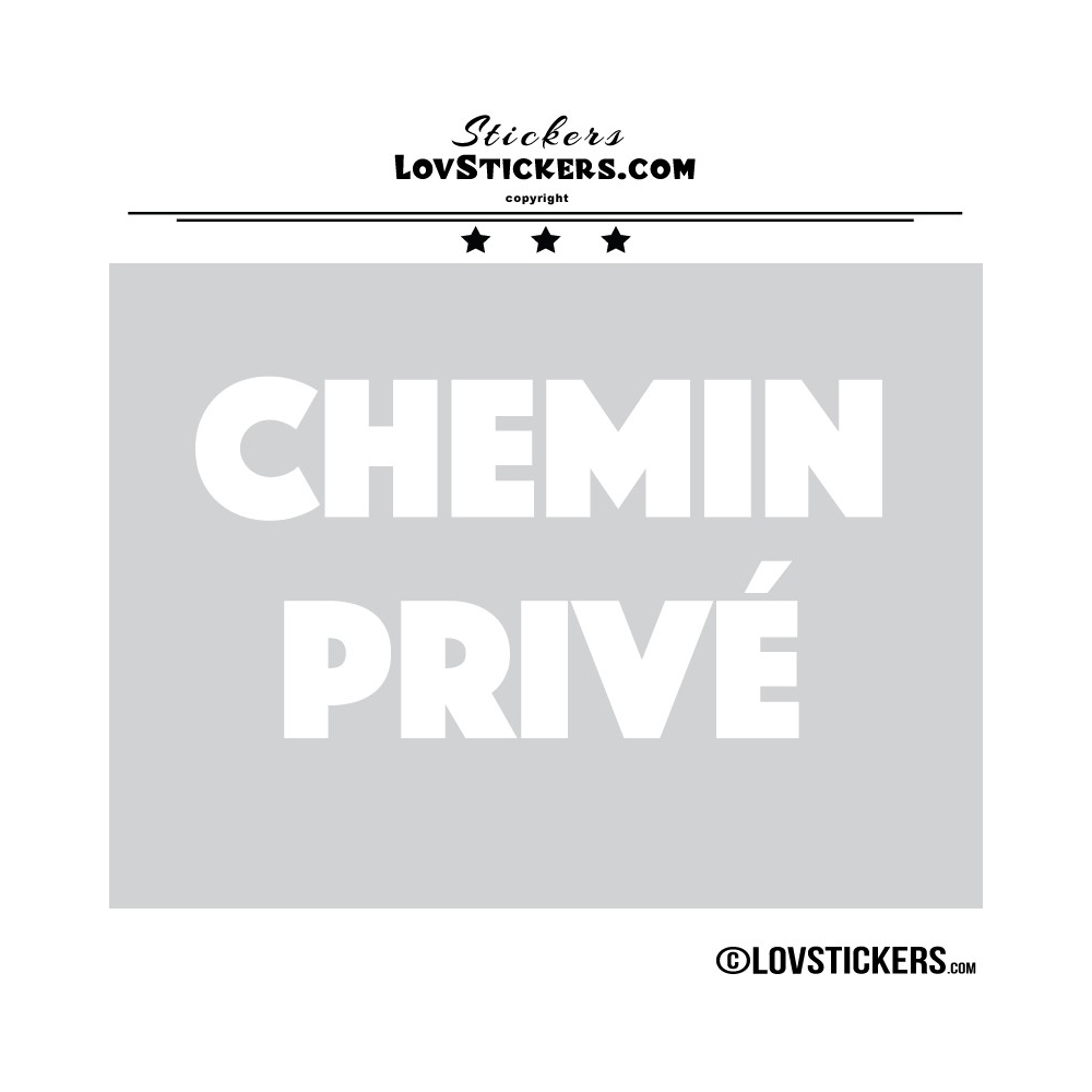 Sticker CHEMIN PRIVÉ - Lot de 2 - Lettrage à coller