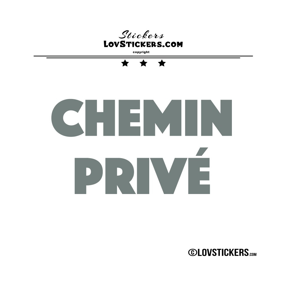 Sticker CHEMIN PRIVÉ - Lot de 2 - Lettrage à coller