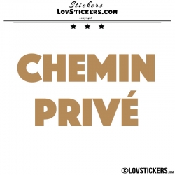 Sticker CHEMIN PRIVÉ - Lot de 2 - Lettrage à coller