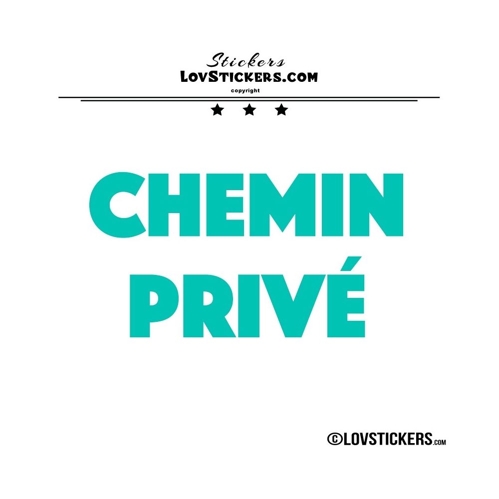 Sticker CHEMIN PRIVÉ - Lot de 2 - Lettrage à coller