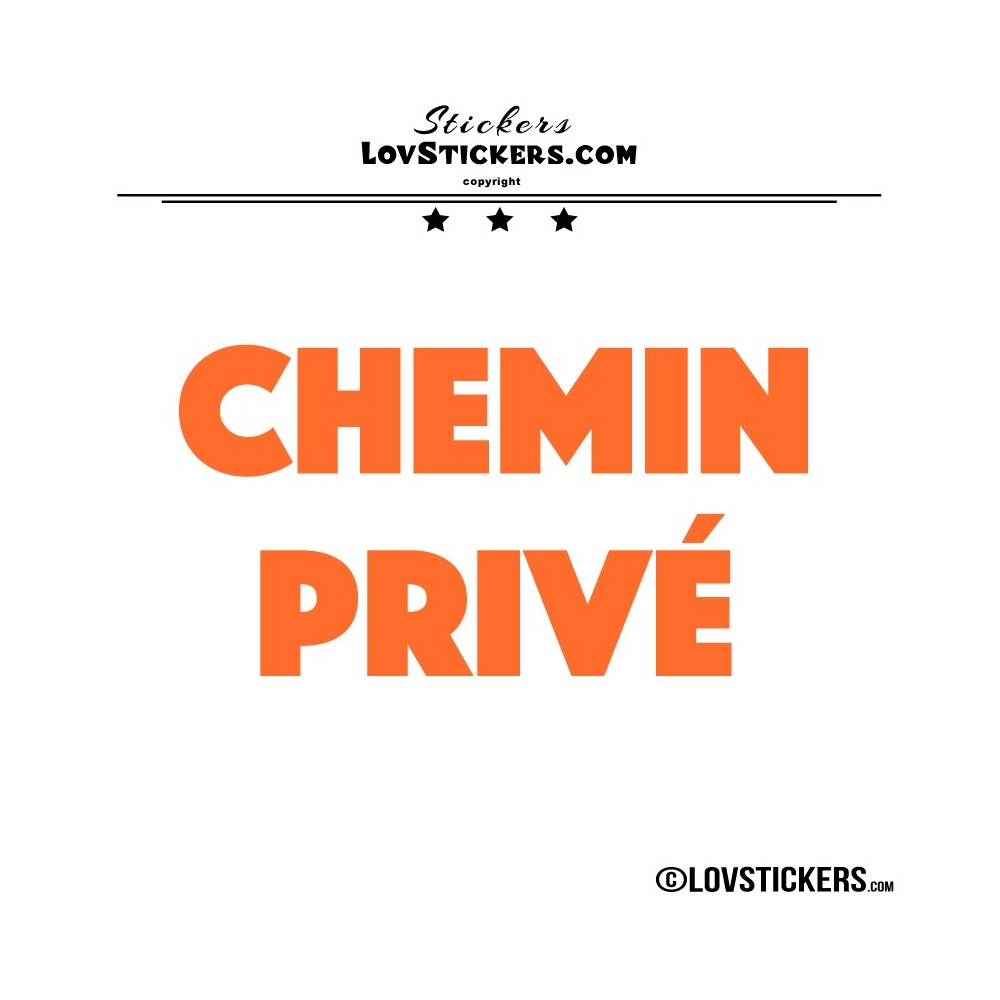 Sticker CHEMIN PRIVÉ - Lot de 2 - Lettrage à coller