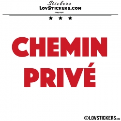 Sticker CHEMIN PRIVÉ - Lot de 2 - Lettrage à coller