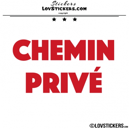 Sticker CHEMIN PRIVÉ - Lot de 2 - Lettrage à coller