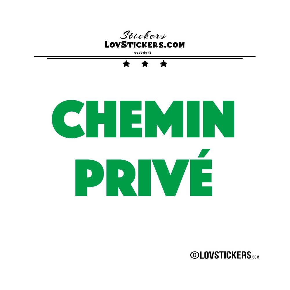 Sticker CHEMIN PRIVÉ - Lot de 2 - Lettrage à coller