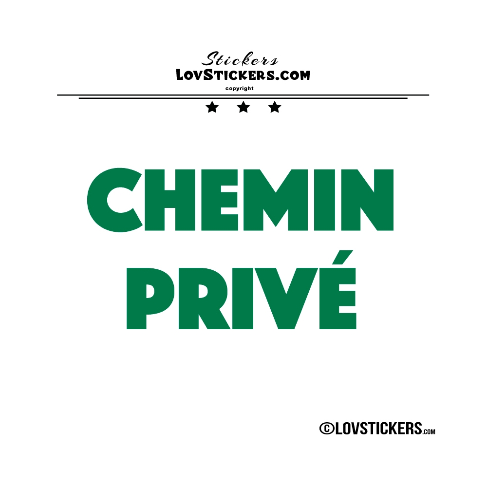 Sticker CHEMIN PRIVÉ - Lot de 2 - Lettrage à coller