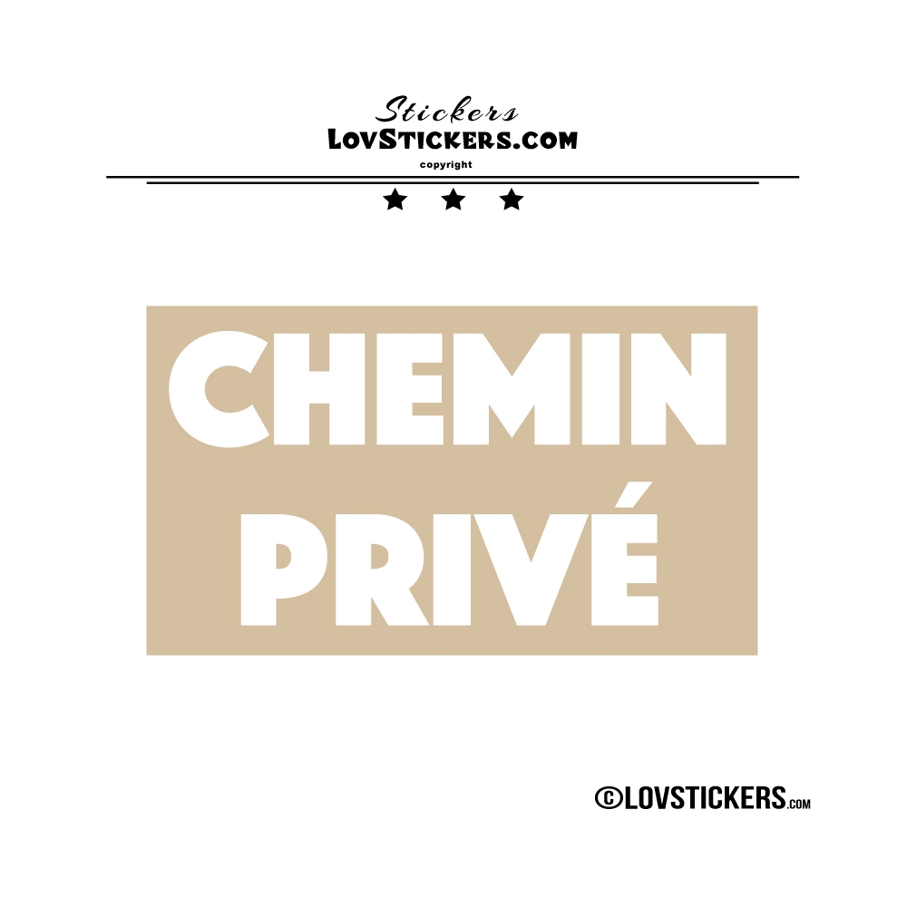 Sticker CHEMIN PRIVÉ sur fond - Lot de 2 - Lettrage à coller