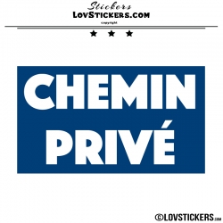 Sticker CHEMIN PRIVÉ sur fond - Lot de 2 - Lettrage à coller