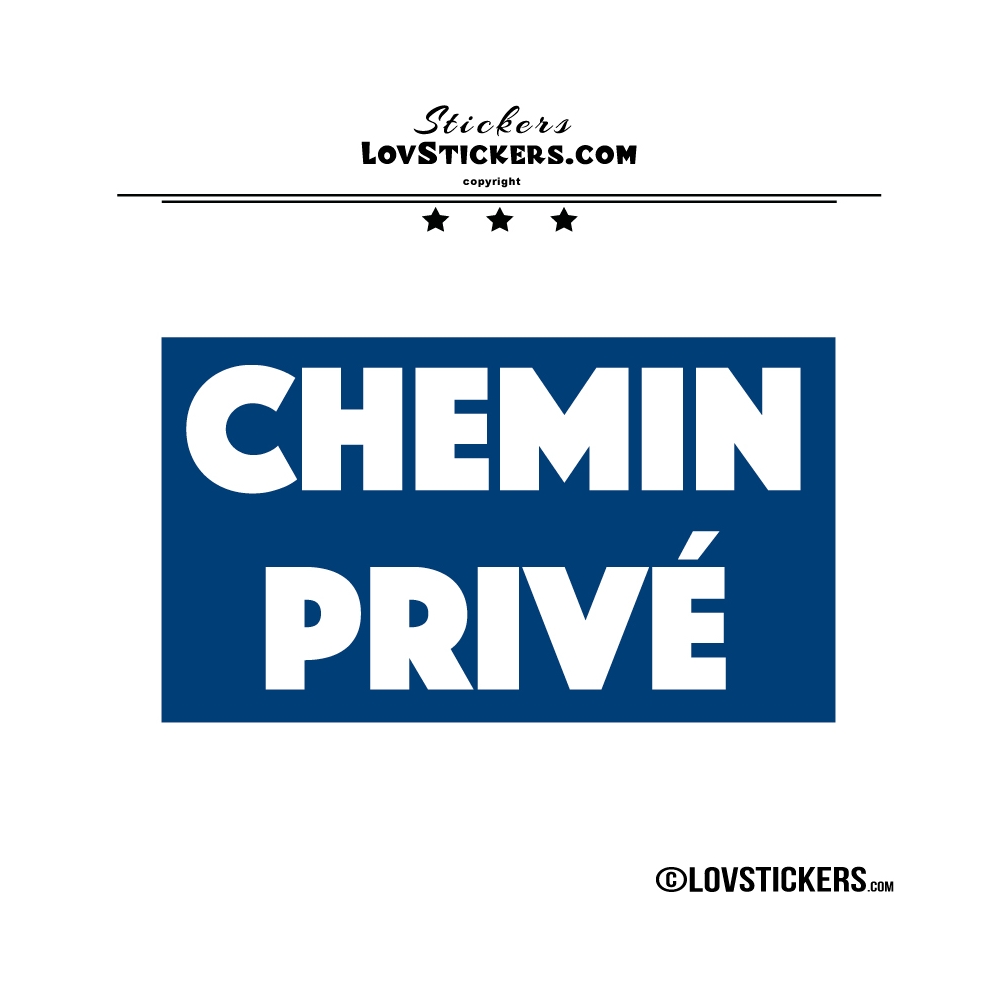 Sticker CHEMIN PRIVÉ sur fond - Lot de 2 - Lettrage à coller