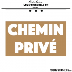 Sticker CHEMIN PRIVÉ sur fond - Lot de 2 - Lettrage à coller