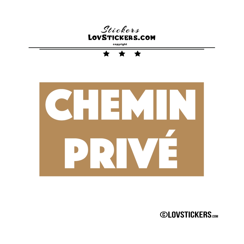 Sticker CHEMIN PRIVÉ sur fond - Lot de 2 - Lettrage à coller