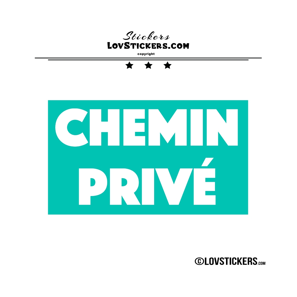 Sticker CHEMIN PRIVÉ sur fond - Lot de 2 - Lettrage à coller