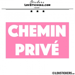 Sticker CHEMIN PRIVÉ sur fond - Lot de 2 - Lettrage à coller