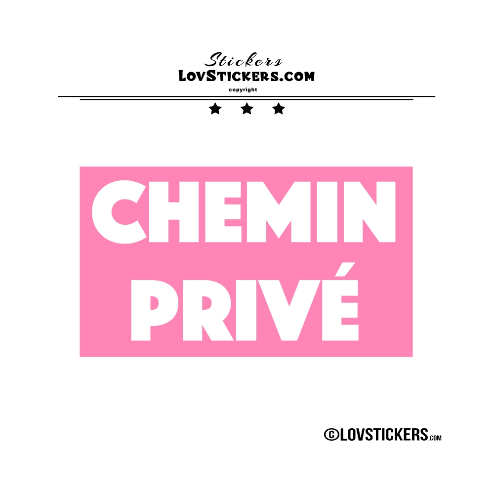 Sticker CHEMIN PRIVÉ sur fond - Lot de 2 - Lettrage à coller