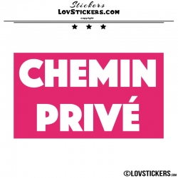 Sticker CHEMIN PRIVÉ sur fond - Lot de 2 - Lettrage à coller