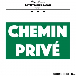 Sticker CHEMIN PRIVÉ sur fond - Lot de 2 - Lettrage à coller