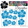 10 Stickers Hibiscus Mixte - Autocollant Décoration Intérieur