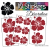 10 Stickers Hibiscus Mixte - Autocollant Décoration Intérieur