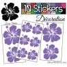 10 Stickers Hibiscus Mixte - Autocollant Décoration Intérieur