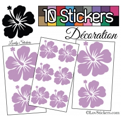 10 Stickers Hibiscus Mixte - Autocollant Décoration Intérieur