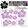 10 Stickers Hibiscus Mixte - Autocollant Décoration Intérieur