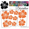 10 Stickers Hibiscus Mixte - Autocollant Décoration Intérieur