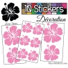 10 Stickers Hibiscus Mixte - Autocollant Décoration Intérieur