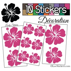 10 Stickers Hibiscus Mixte - Autocollant Décoration Intérieur