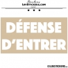 Sticker DÉFENSE D'ENTRER avec fond - Lot de 2 - Lettrage à coller