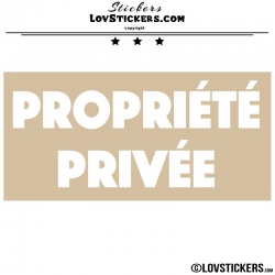 Sticker PROPRIÉTÉ PRIVÉE sur fond - Lot de 2 - Lettrage à coller