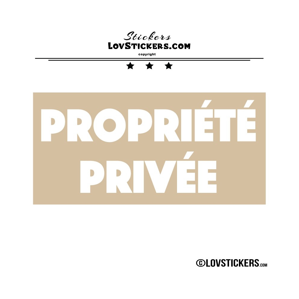 Sticker PROPRIÉTÉ PRIVÉE sur fond - Lot de 2 - Lettrage à coller