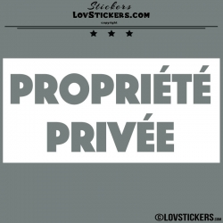 Sticker PROPRIÉTÉ PRIVÉE sur fond - Lot de 2 - Lettrage à coller