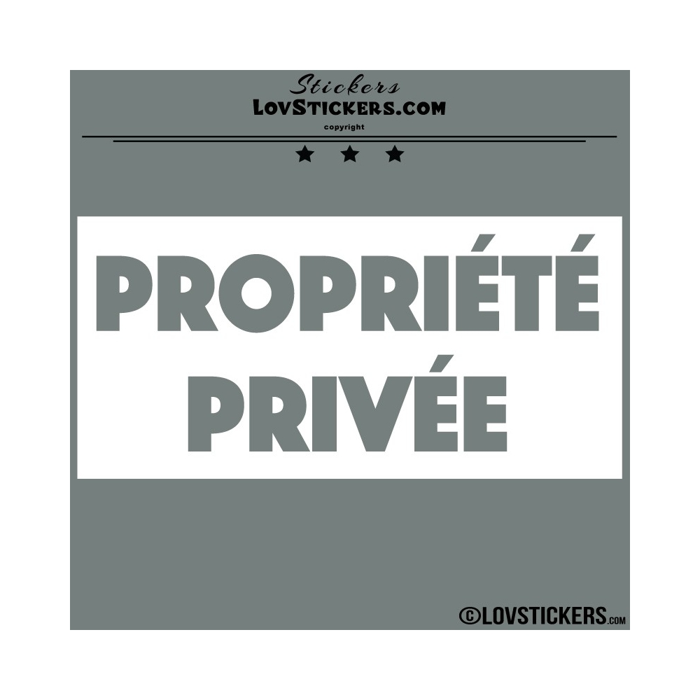 Sticker PROPRIÉTÉ PRIVÉE sur fond - Lot de 2 - Lettrage à coller