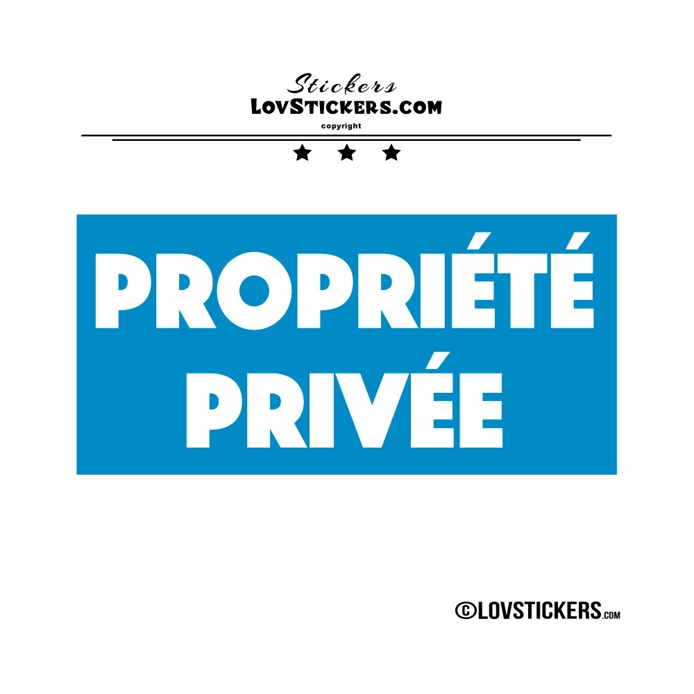 Sticker PROPRIÉTÉ PRIVÉE sur fond - Lot de 2 - Lettrage à coller