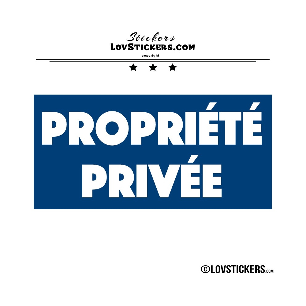 Sticker PROPRIÉTÉ PRIVÉE sur fond - Lot de 2 - Lettrage à coller