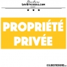 Sticker PROPRIÉTÉ PRIVÉE sur fond - Lot de 2 - Lettrage à coller