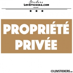 Sticker PROPRIÉTÉ PRIVÉE sur fond - Lot de 2 - Lettrage à coller