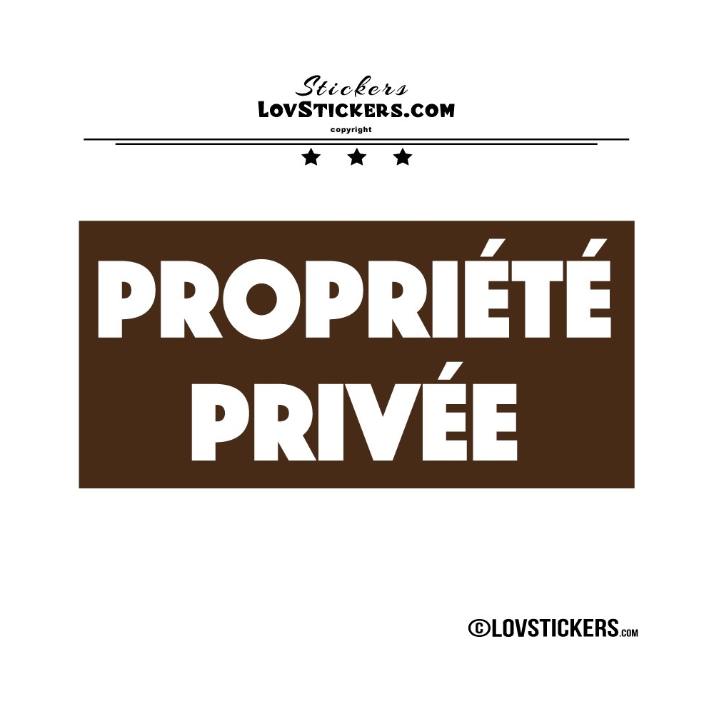 Sticker PROPRIÉTÉ PRIVÉE sur fond - Lot de 2 - Lettrage à coller