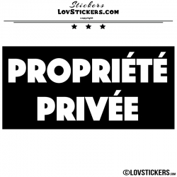 Sticker PROPRIÉTÉ PRIVÉE sur fond - Lot de 2 - Lettrage à coller